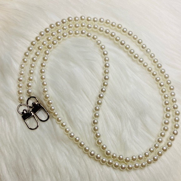 crossbody metal Chain Replacement strap silver pearl 48” - Picture 2 of 2